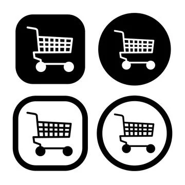 Shopping cart flat icon vector illustration symbol Isolated template. Stock Illustration