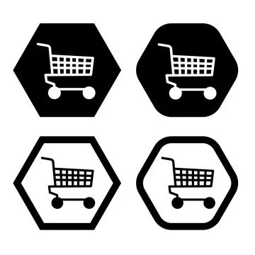 Shopping cart flat icon vector illustration symbol Isolated template. Stock Illustration