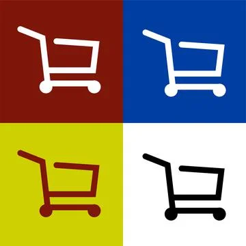 Shopping cart flat icon vector illustration symbol Isolated template. Stock Illustration