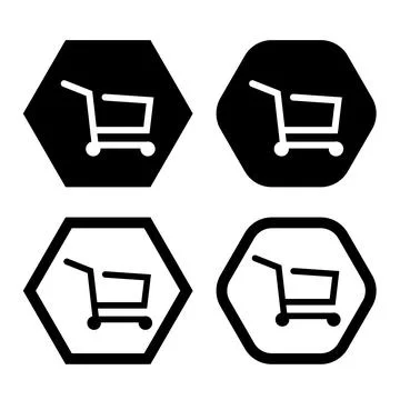 Shopping cart flat icon vector illustration symbol Isolated template. Illustrazione stock