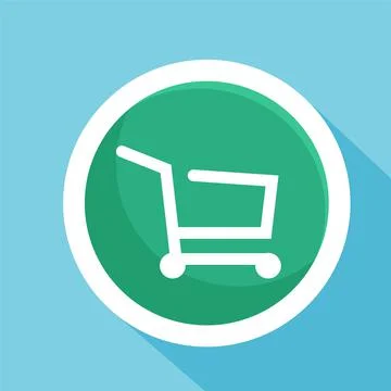 Shopping cart flat icon vector illustration symbol Isolated template. Stock Illustration