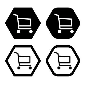 Shopping cart flat icon vector illustration symbol Isolated template. Stock Illustration