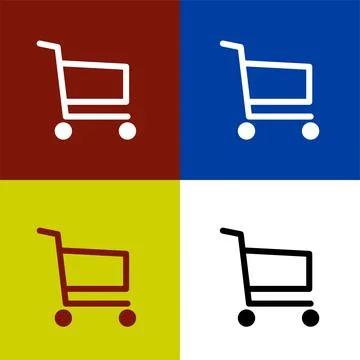 Shopping cart flat icon vector illustration symbol Isolated template. Stock Illustration