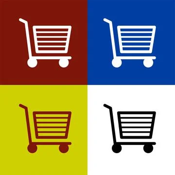 Shopping cart flat icon vector illustration symbol Isolated template. Stock Illustration