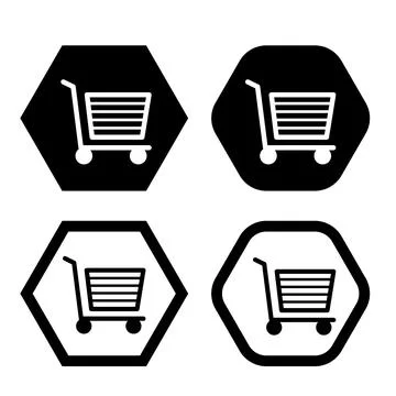 Shopping cart flat icon vector illustration symbol Isolated template. Illustrazione stock