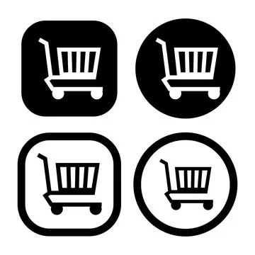Shopping cart flat icon vector illustration symbol Isolated template. Stock Illustration