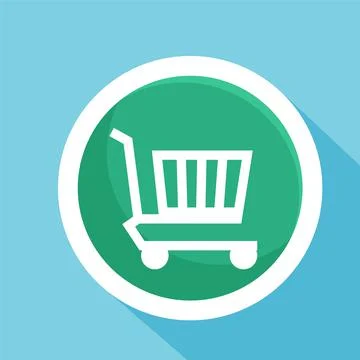 Shopping cart flat icon vector illustration symbol Isolated template. Stock Illustration