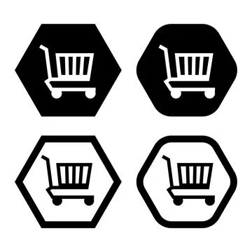 Shopping cart flat icon vector illustration symbol Isolated template. Stock Illustration