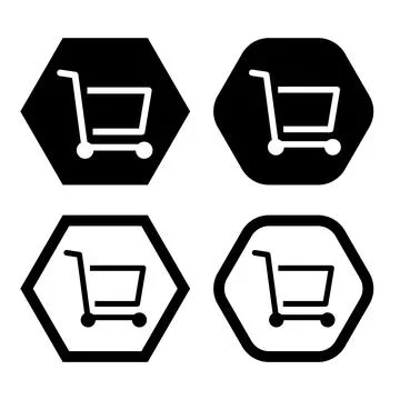 Shopping cart flat icon vector illustration symbol Isolated template. Illustrazione stock