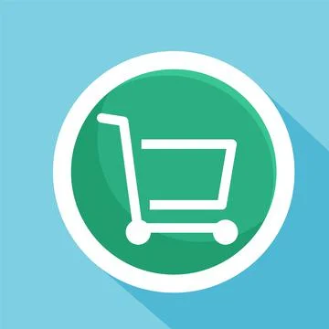 Shopping cart flat icon vector illustration symbol Isolated template. Stock Illustration