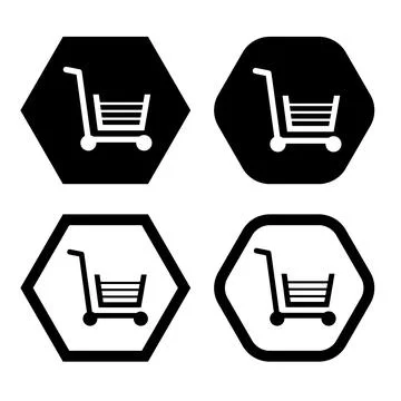 Shopping cart flat icon vector illustration symbol Isolated template. Stock Illustration