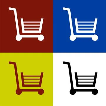 Shopping cart flat icon vector illustration symbol Isolated template. Stock Illustration