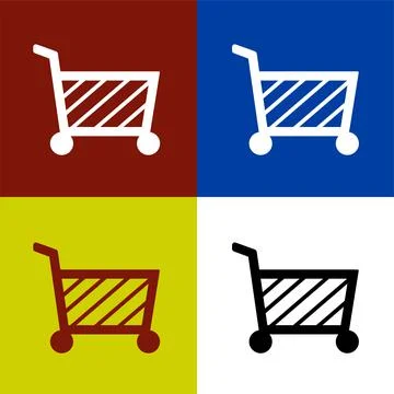 Shopping cart flat icon vector illustration symbol Isolated template. Stock Illustration