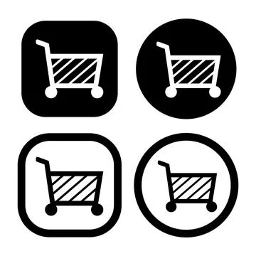 Shopping cart flat icon vector illustration symbol Isolated template. Stock Illustration