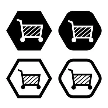 Shopping cart flat icon vector illustration symbol Isolated template. Stock Illustration