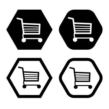 Shopping cart flat icon vector illustration symbol Isolated template. Stock Illustration