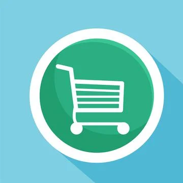 Shopping cart flat icon vector illustration symbol Isolated template. Stock Illustration