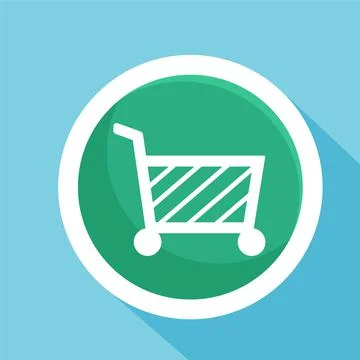 Shopping cart flat icon vector illustration symbol Isolated template. Stock Illustration