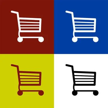Shopping cart flat icon vector illustration symbol Isolated template. Stock Illustration