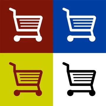 Shopping cart flat icon vector illustration symbol Isolated template. Stock Illustration