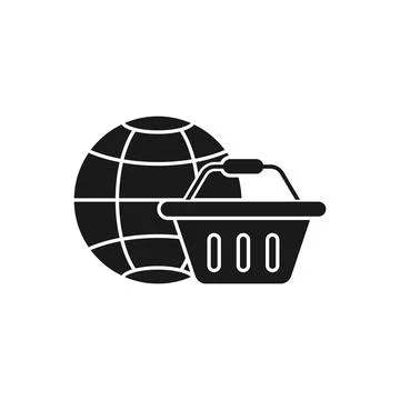Shopping Cart with Globe icon Vector Design. Shopping Cart icon with Globe de Иллюстрация