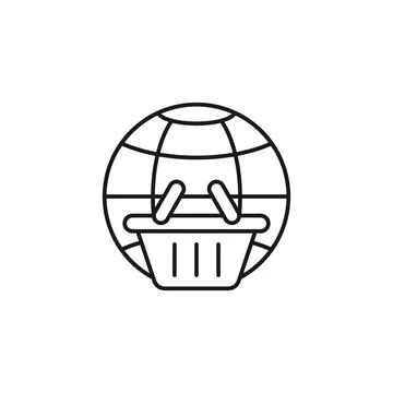 Shopping Cart with Globe icon Vector Design. Shopping Cart icon with Globe de Stock-Illustration