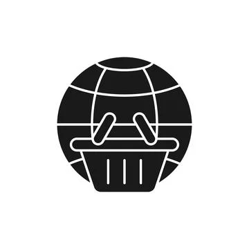 Shopping Cart with Globe icon Vector Design. Shopping Cart icon with Globe de Stock Illustration