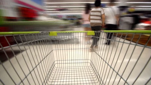 Shopping cart, hyper lapse Stock Footage 95928432