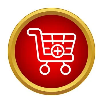 Shopping cart icon adding item to e commerce basket Stock Illustration