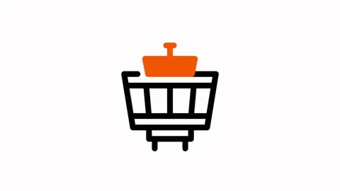 Shopping Cart Icon Animation for E-commerce Websites. Stock Footage 325404929