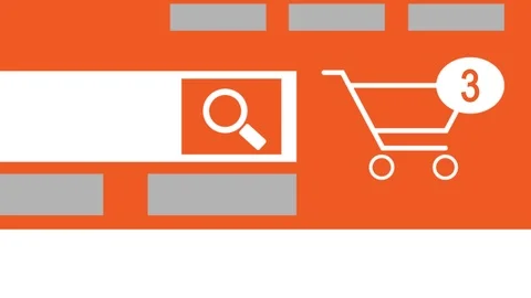 Shopping cart icon on computer screen zoom in Stock Footage 120288216