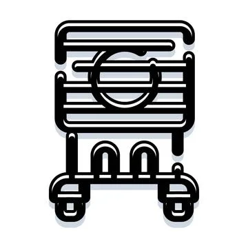 Shopping cart icon for e commerce and retail stores Illustration