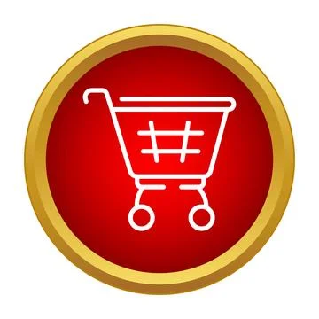 Shopping cart icon indicating e commerce retail purchases Stock Illustration