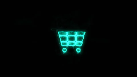 Shopping cart icon with plexus effect. Connected lines with dots. Lines plexus Stock Footage 169304407