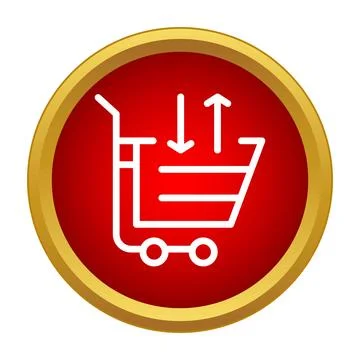 Shopping cart icon showing adding and removing items Stock Illustration