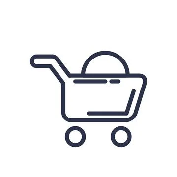 Shopping cart internet store button icon vector Illustrazione stock