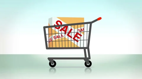 Shopping cart loading items + alpha matte 스톡 동영상 33627158