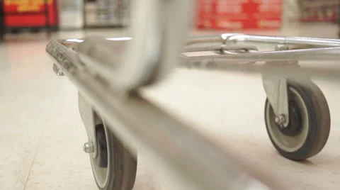 Shopping Cart Low Angle Both Wheels 動画素材 47044204