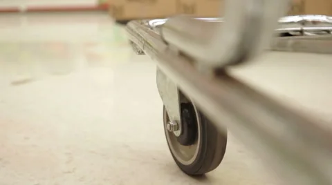 Shopping Cart Low Angle One Wheel 動画素材 47049963