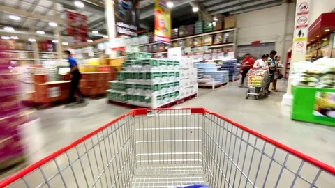Shopping cart moving hyperlapse  , timelapse Stock Footage 124257468