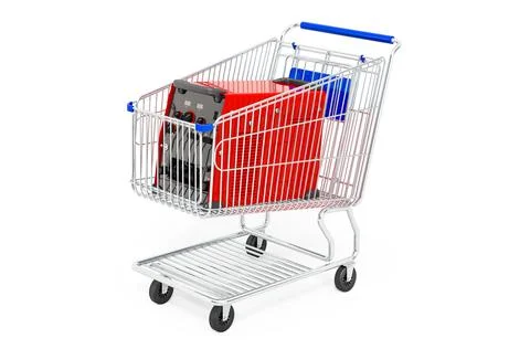 Shopping cart with multi-process welder, 3D rendering Stock Illustration