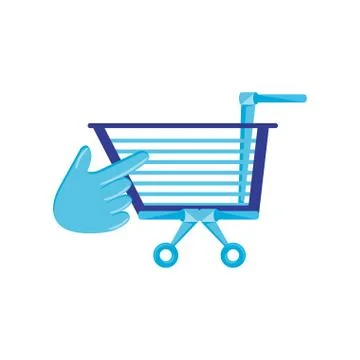 Shopping cart with pointer hand Stock Illustration