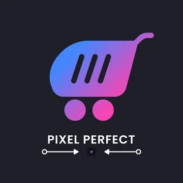 Shopping cart purple solid gradient desktop icon on black Ilustração Stock