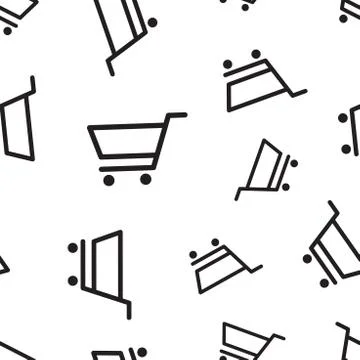 Shopping cart seamless pattern background. Business concept vector illustrati イラスト素材