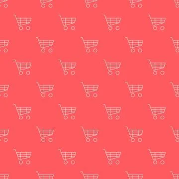 Shopping cart seamless pattern Stock Illustration
