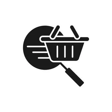 Shopping Cart with Search icon Vector Design. Shopping Cart icon with Searchi Stock Illustration