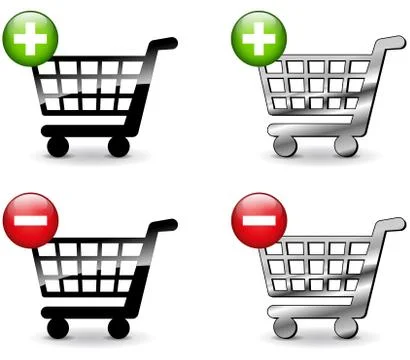 Shopping cart set Stock Illustration