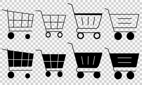 Shopping cart set Ilustración de archivo