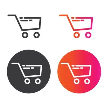 Shopping cart in several variants, vector, icon. Stock Illustration