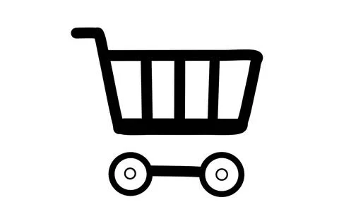 Shopping cart shaped vector logo illustration Stock Illustration
